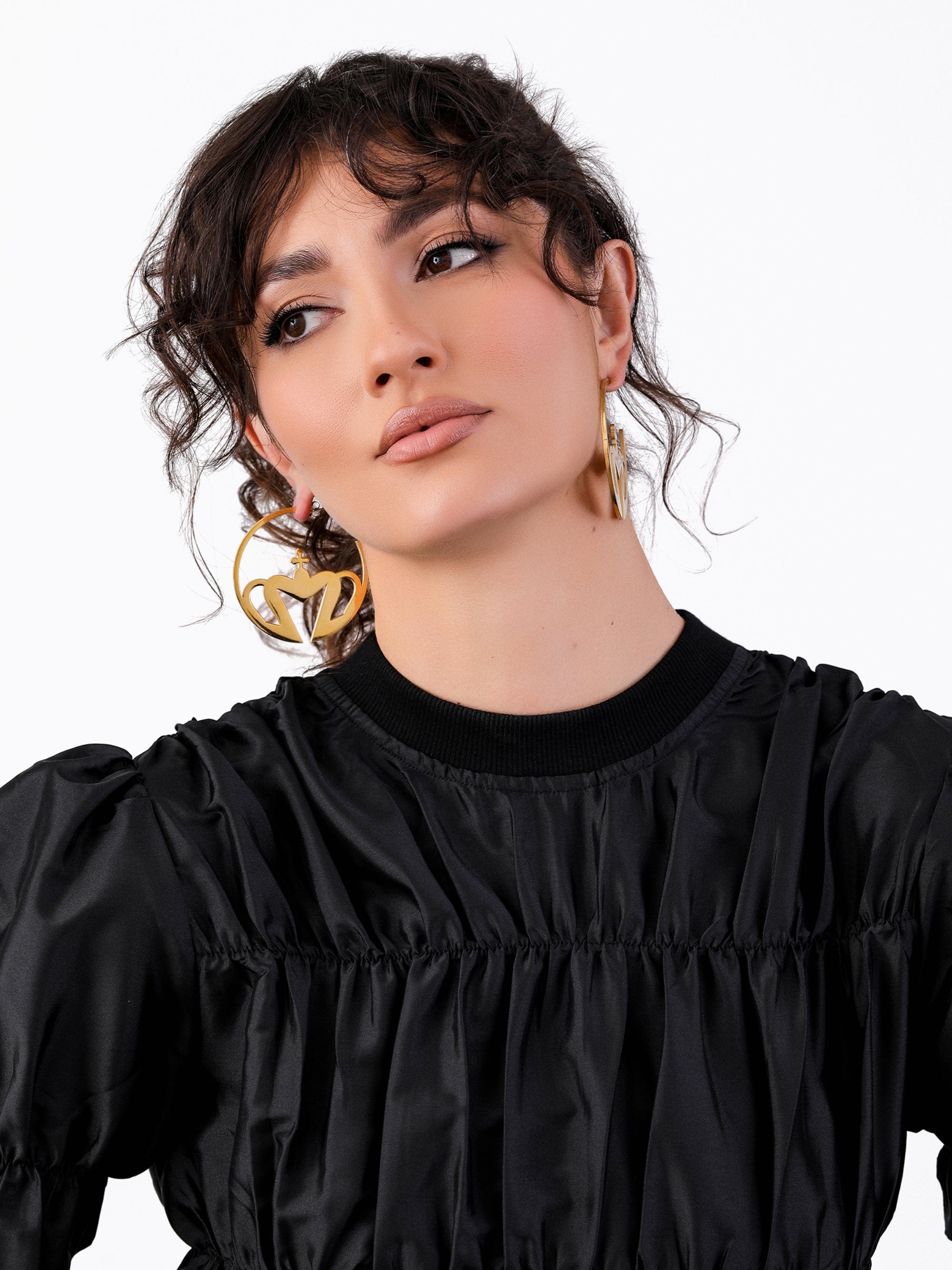 Sultana-Malta EARRINGS Crown Large Hoop Earrings