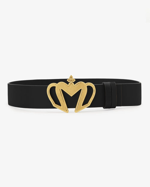 Sultana-Malta Belts Crown Leather Belt Black