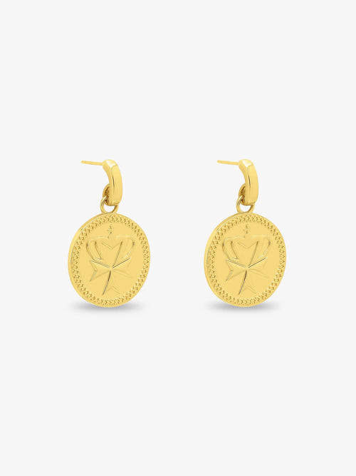Sultana-Malta EARRINGS Crown Medal Drop Earrings
