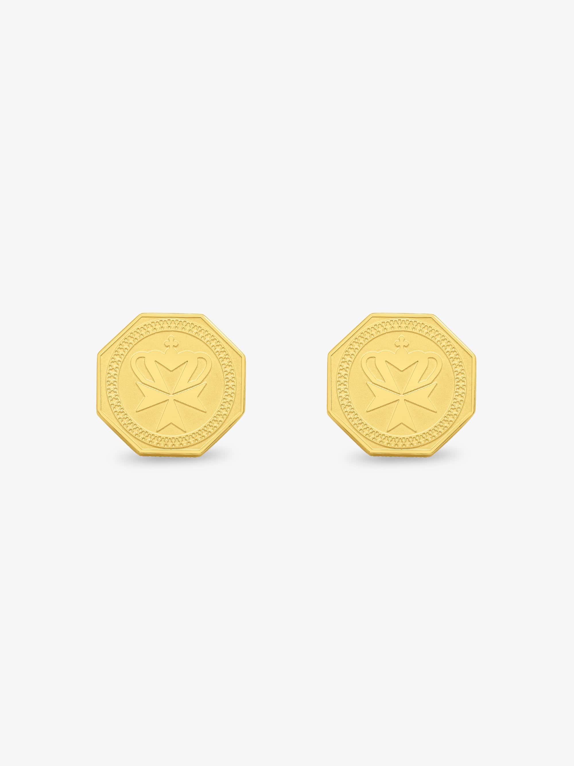 Sultana-Malta EARRINGS Crown Medal Stud Earrings
