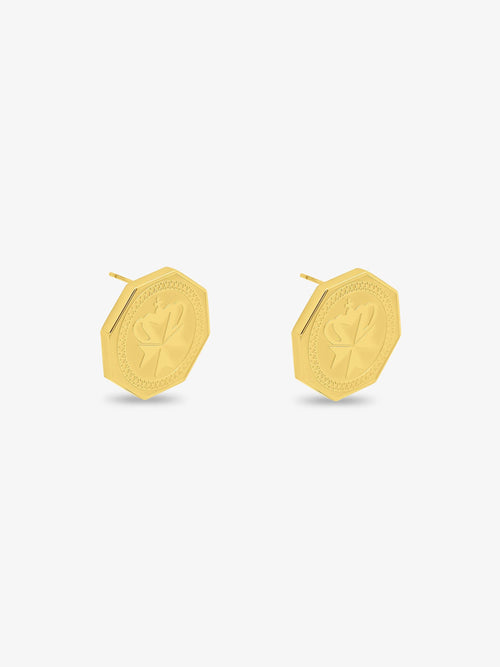 Sultana-Malta EARRINGS Crown Medal Stud Earrings