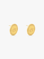 Sultana-Malta EARRINGS Crown Round Medal Stud Earrings