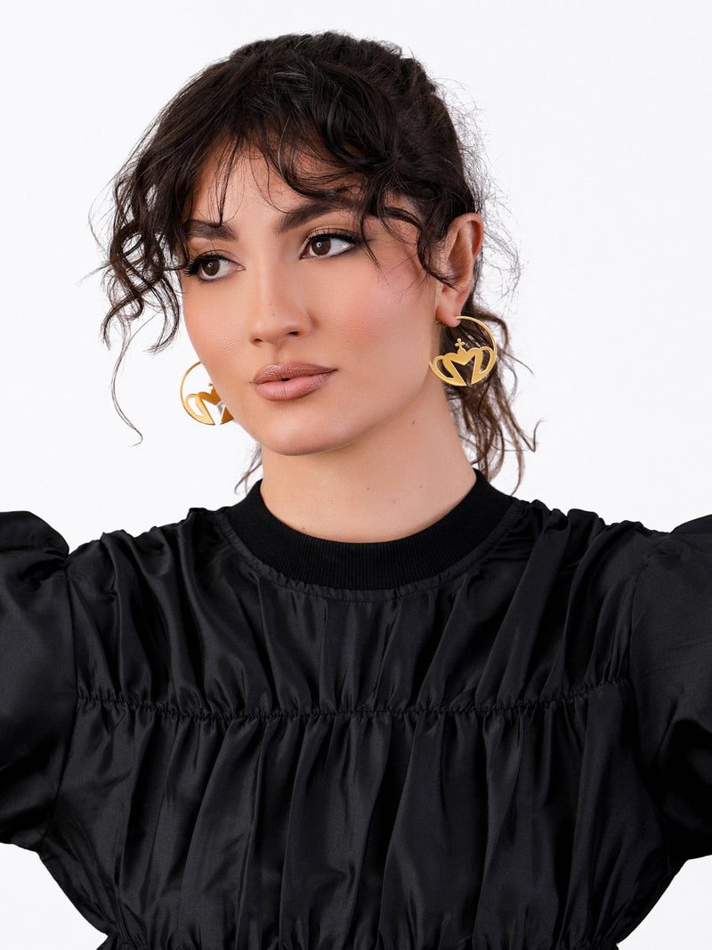 Sultana-Malta EARRINGS Crown Small Hoop Earrings