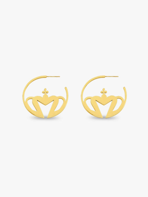 Sultana-Malta EARRINGS Crown Small Hoop Earrings