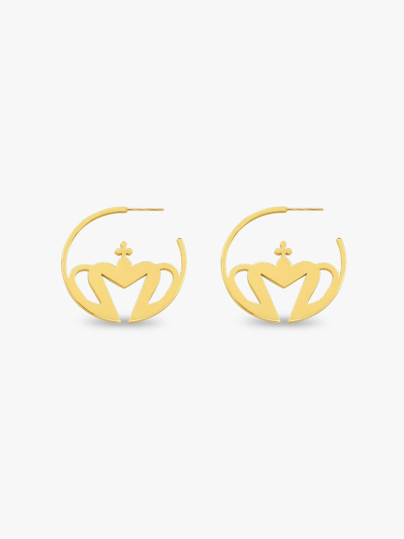 Sultana-Malta EARRINGS Crown Small Hoop Earrings