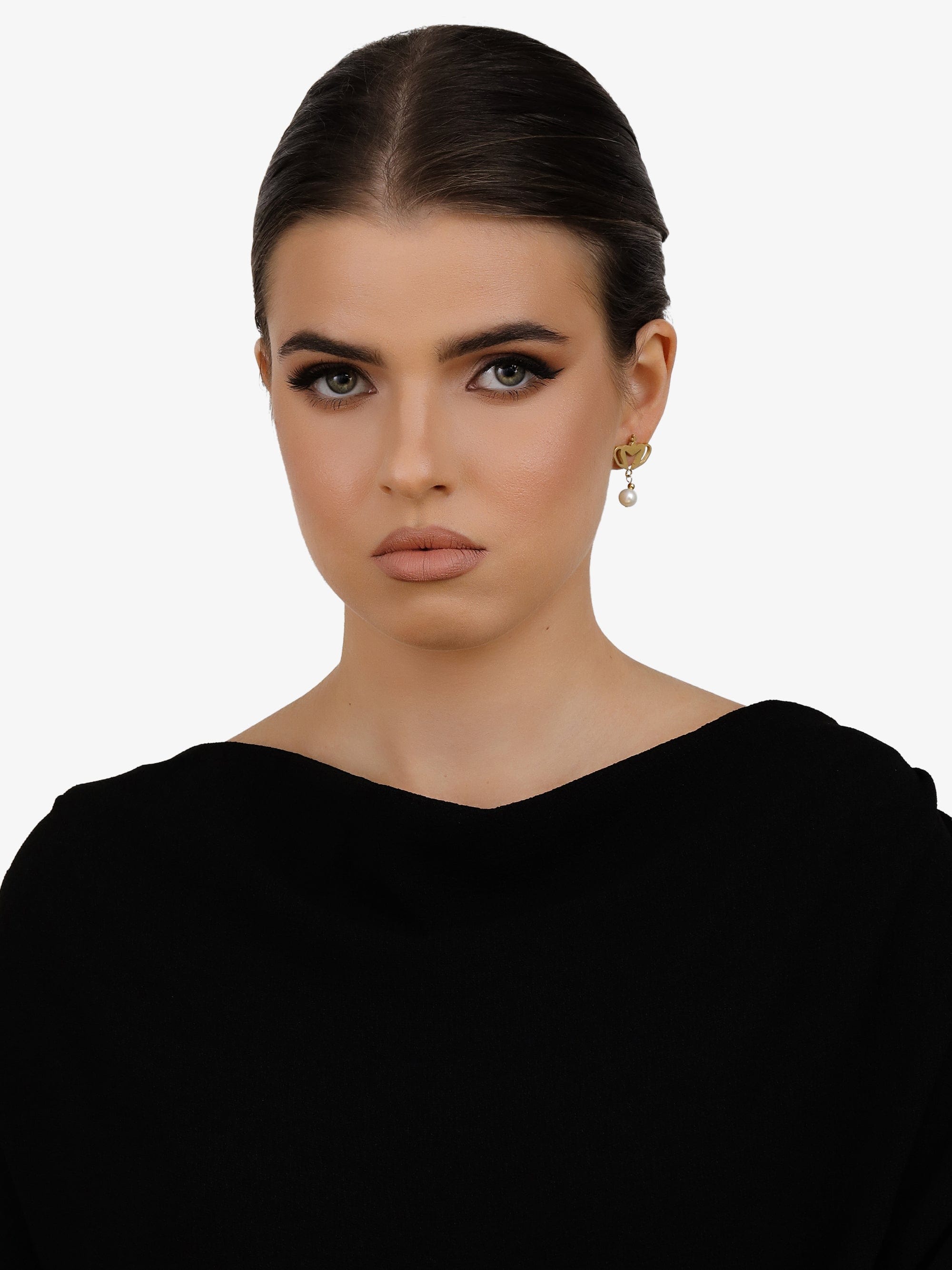 Sultana-Malta EARRINGS Crown Stud Fresh Pearl Earrings