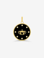 Sultana-Malta PENDANT Crown Zirconia Medal Pendant Black