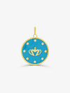 Sultana-Malta PENDANT Crown Zirconia Medal Pendant Cyan