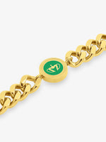 Sultana-Malta BRACELETS Curb Enamel Medal Bracelet Green