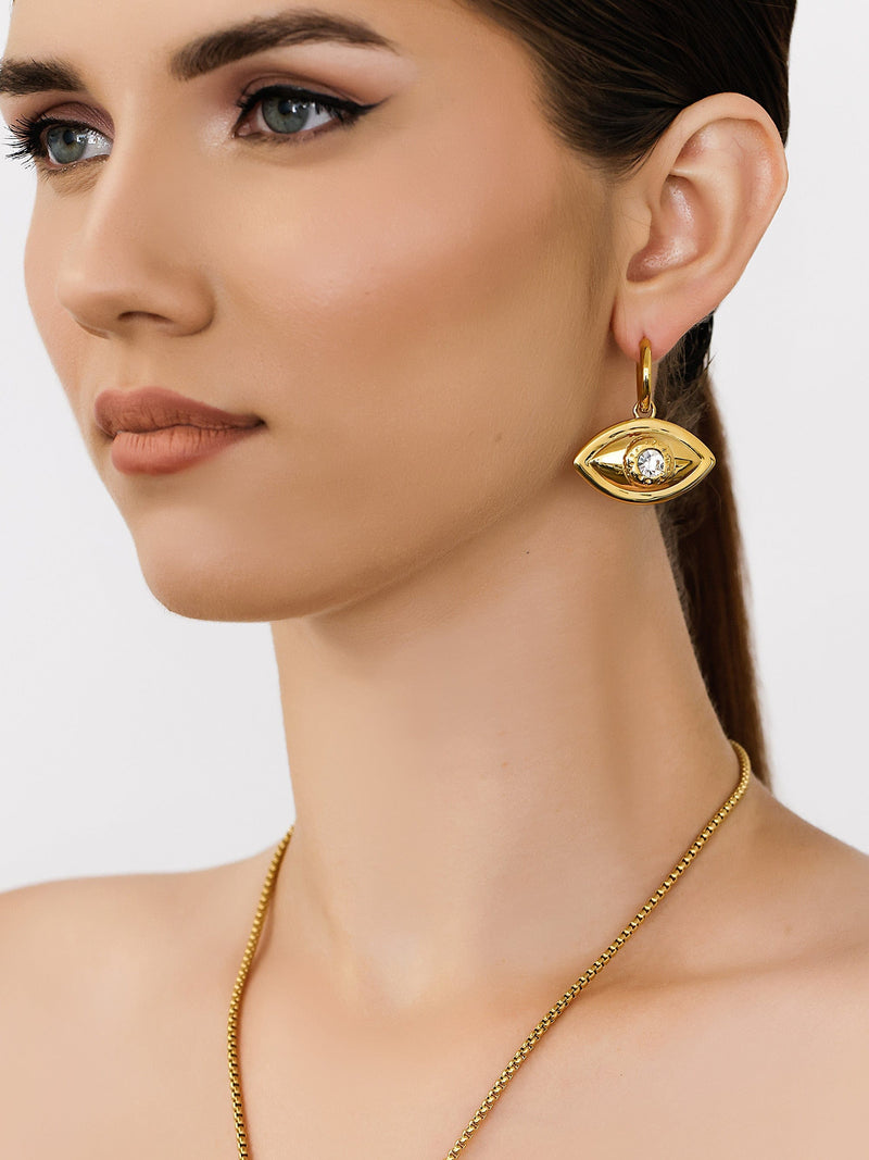 Sultana-Malta EARRINGS Evil Eye Hoops