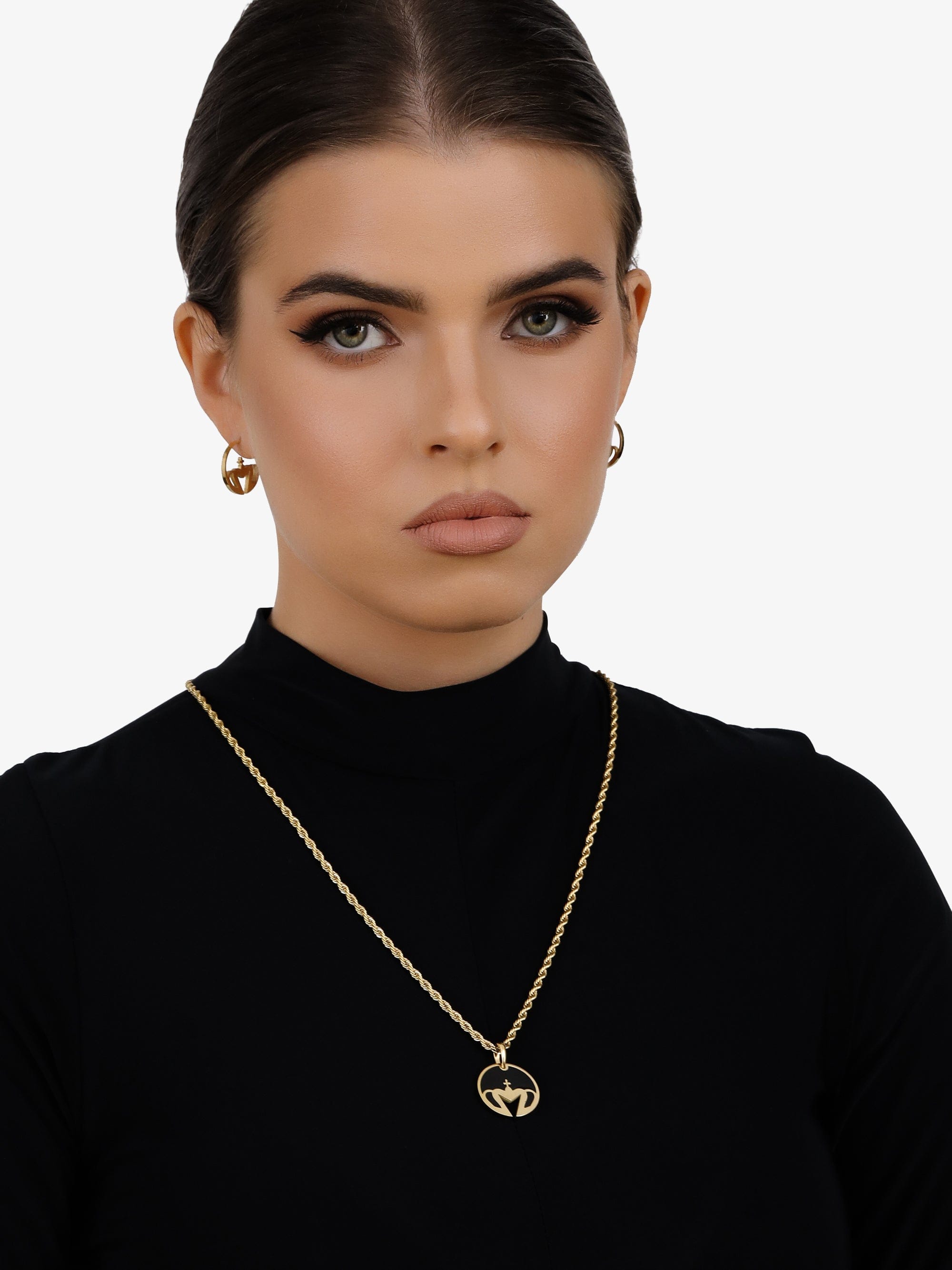 Sultana-Malta PENDANT Hoop Enamel Pendant Black