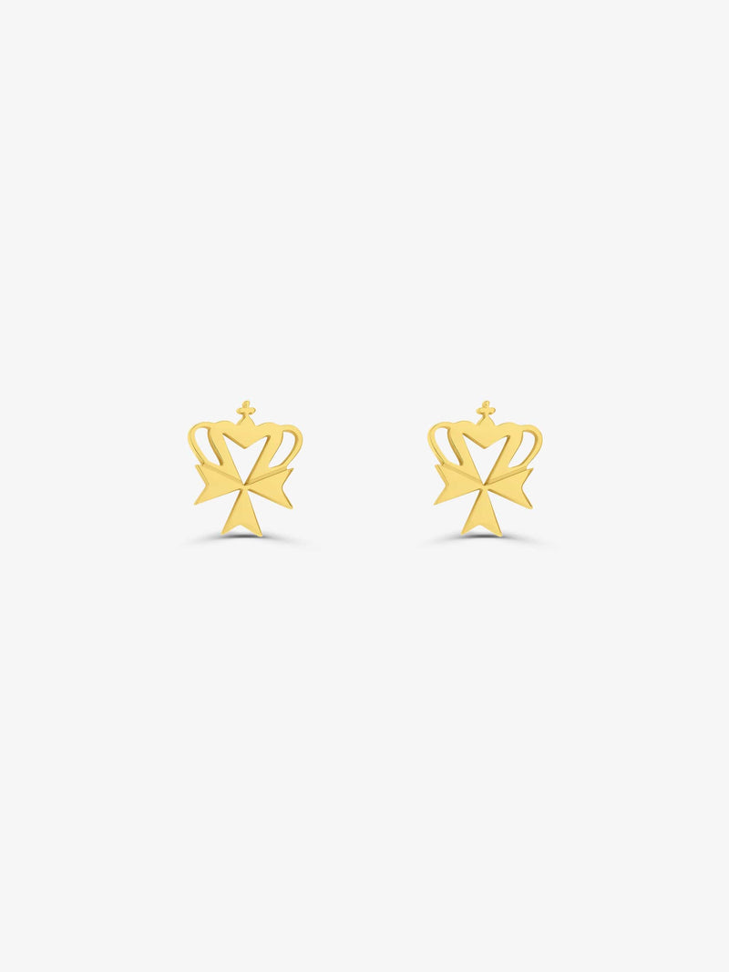 Sultana-Malta EARRINGS Mini Crown Cross Stud Earrings