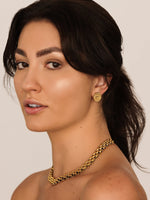 Sultana-Malta EARRINGS Mini Crown Round Medal Stud Earrings