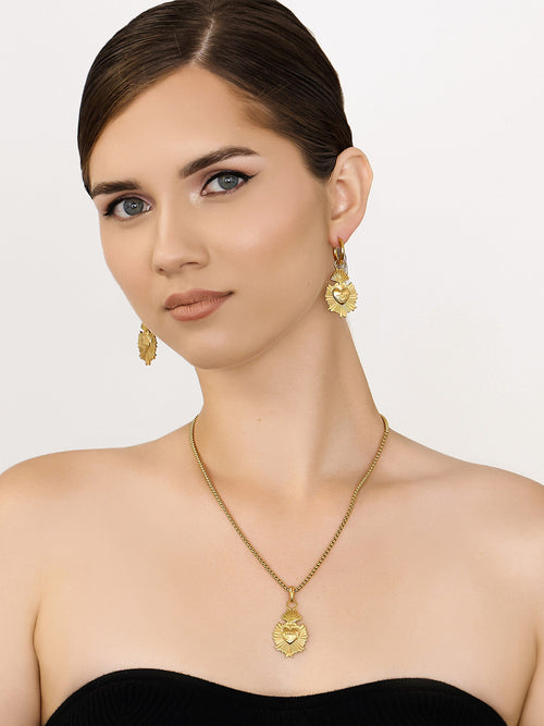 Sultana-Malta EARRINGS Mini Sacred Heart Hoops