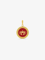 Sultana-Malta NECKLACES Red Enamel Medal Pendant & Thick Sailor Clasp Chain Set