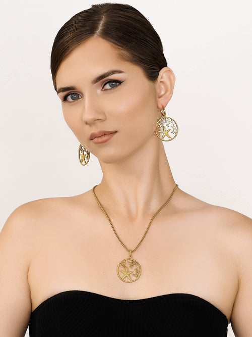 Sultana-Malta EARRINGS Starfish & Coral Hoops