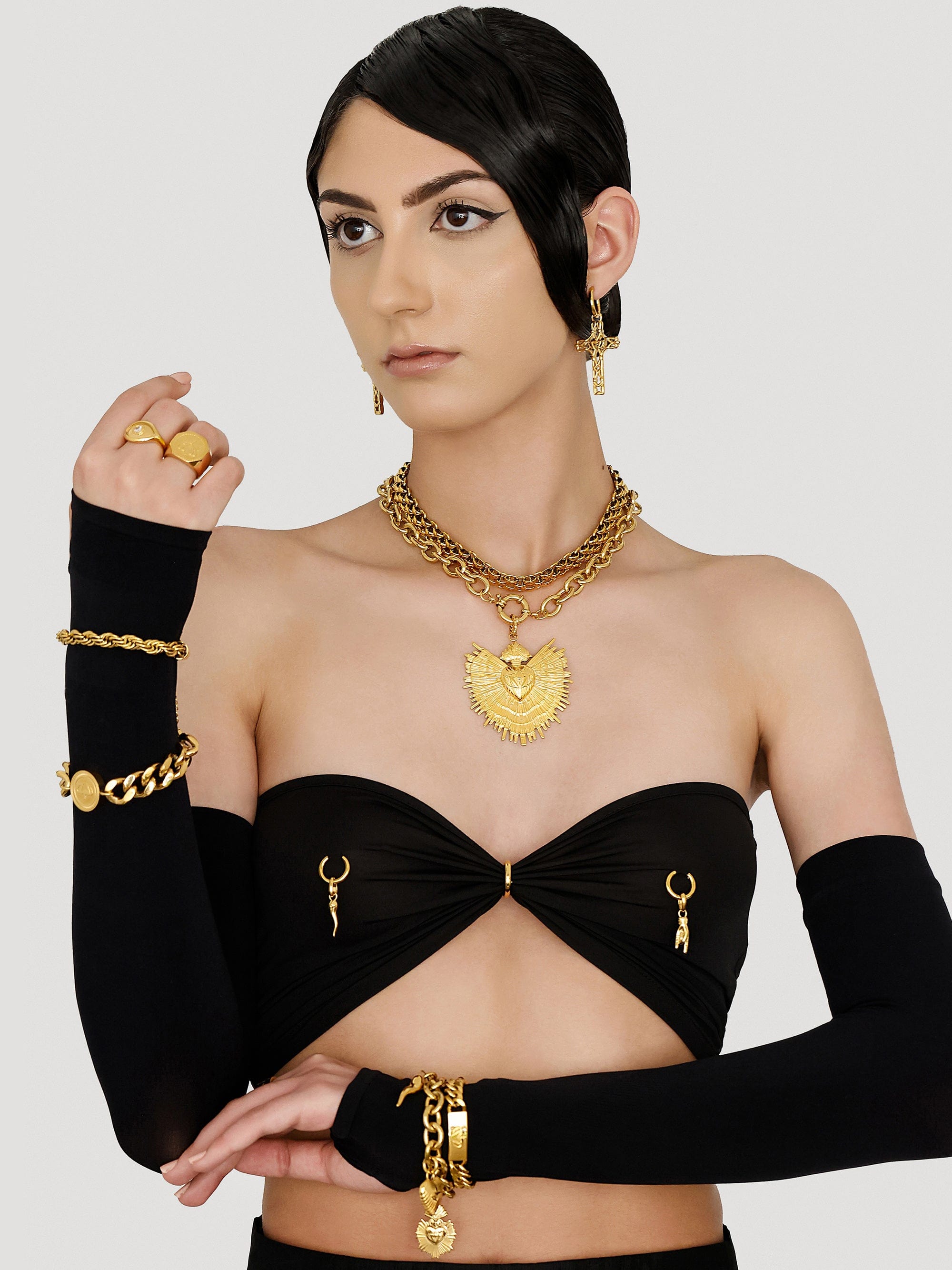 Sultana-Malta PENDANT XXL Sacred Heart Necklace Set