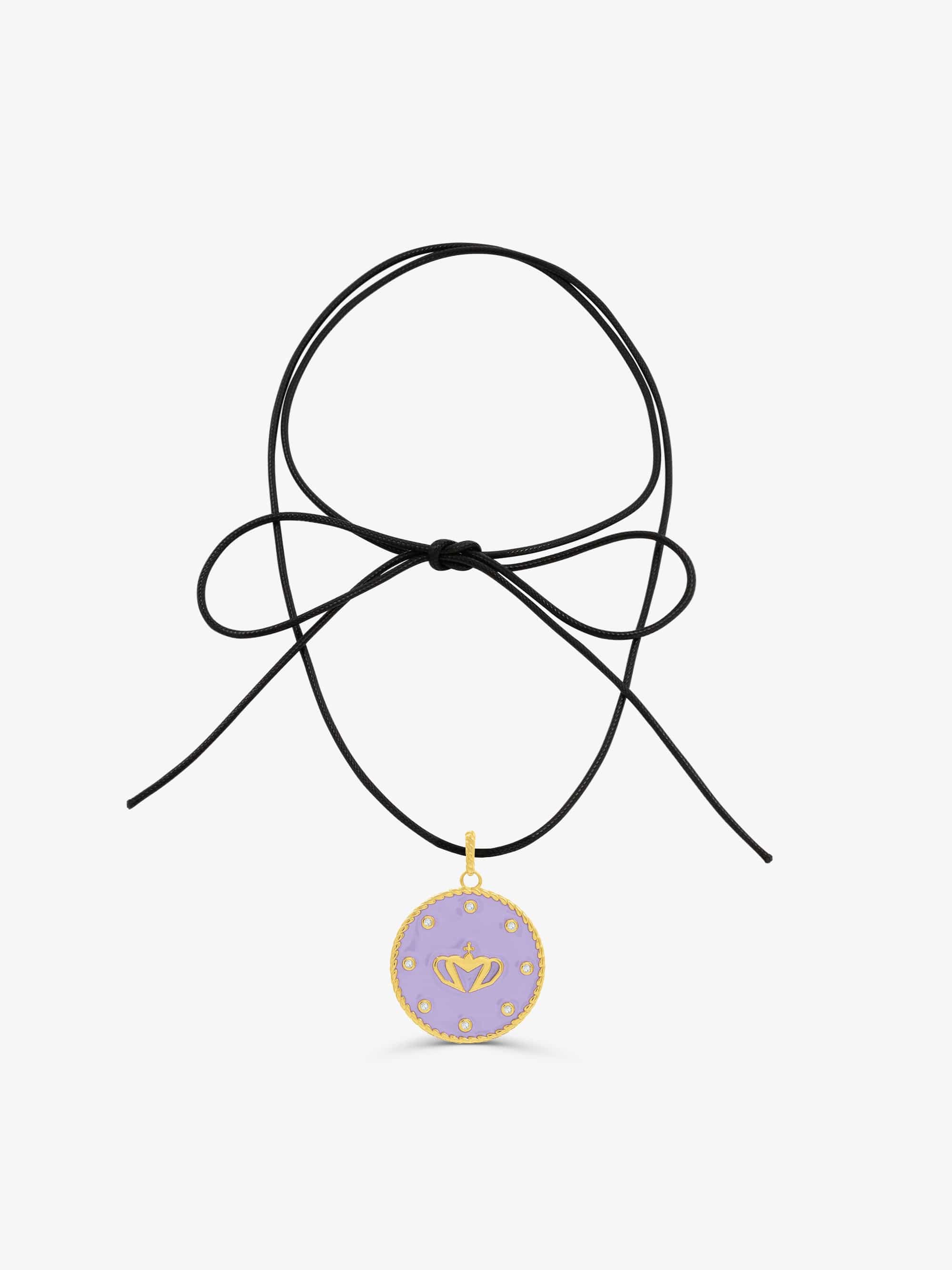 Sultana-Malta PENDANT Zirconia Medal Rope Choker
