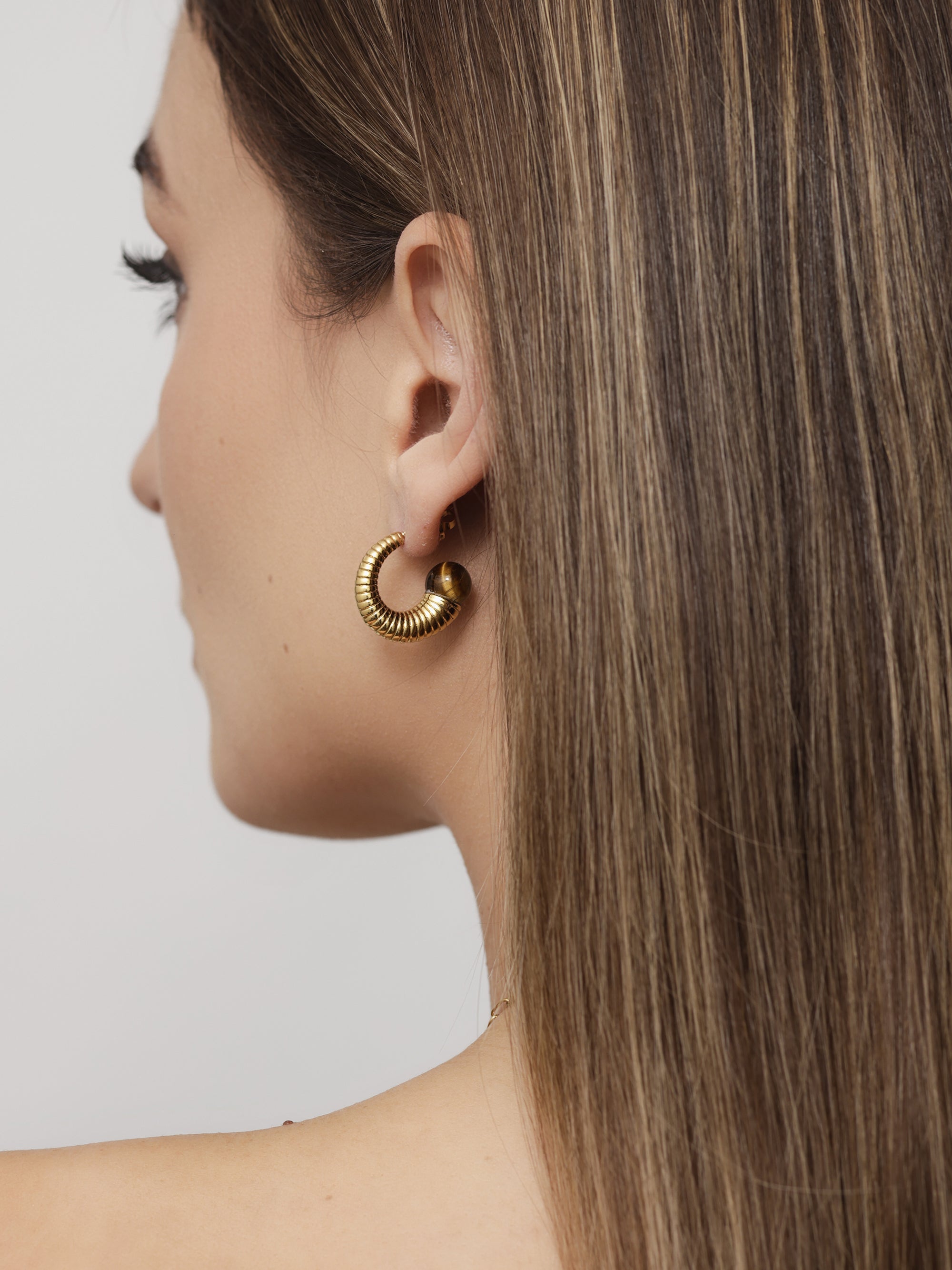 Bronz Eye Hoop Earrings