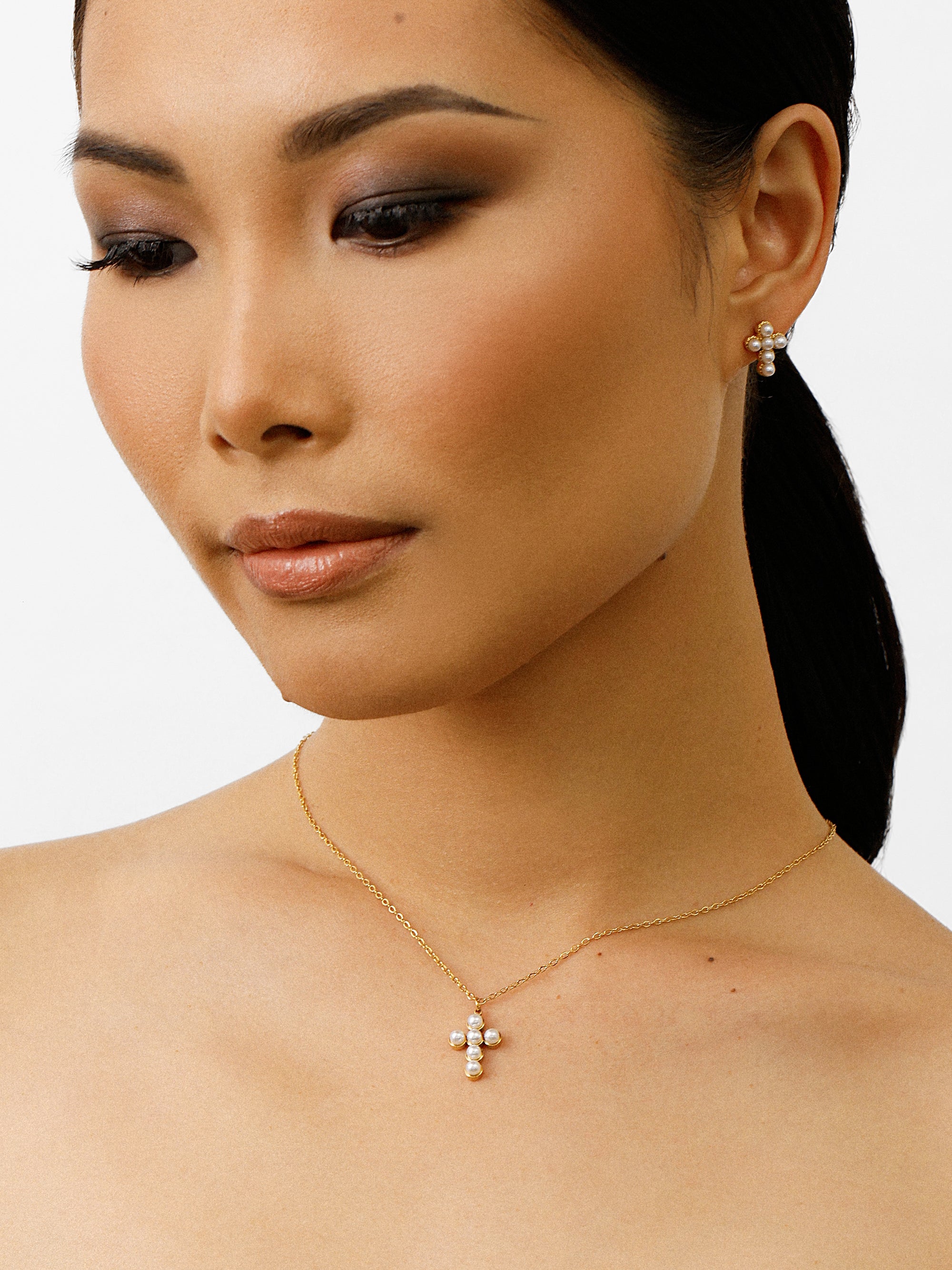 Eternal Cross Stud Earrings