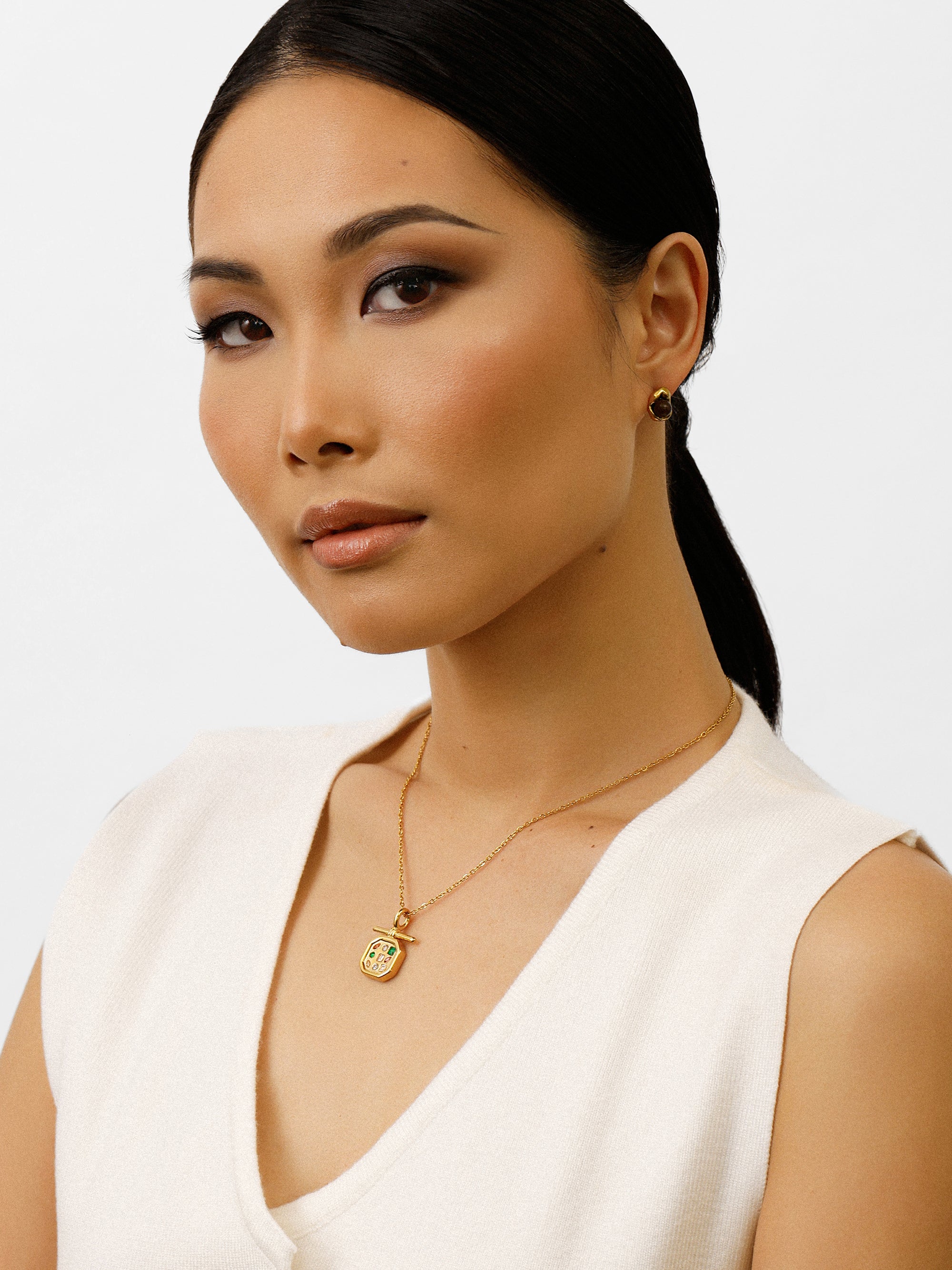 Beth Tiger Eye Stud Earrings