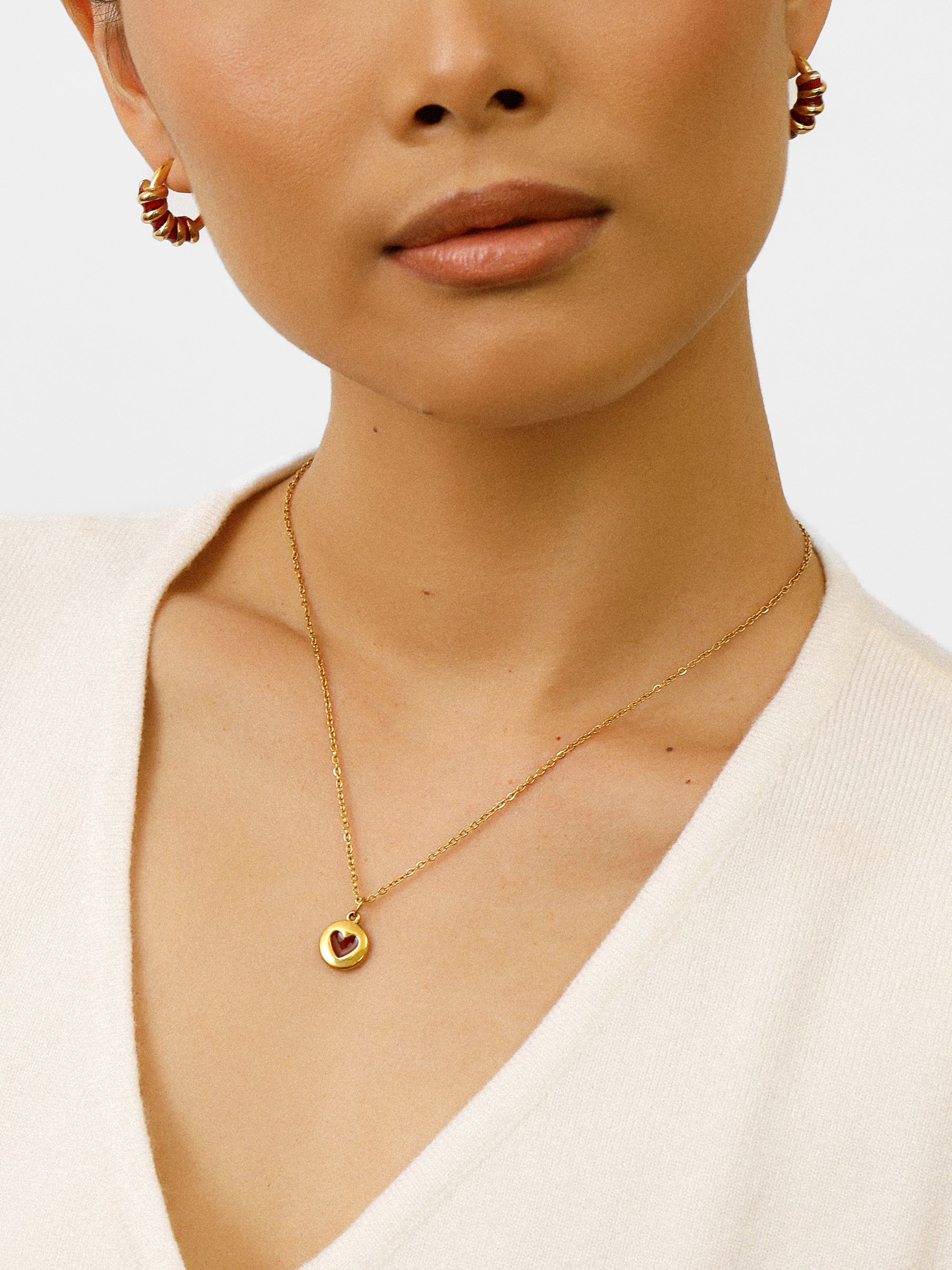 Gaia Red Hoop Earrings