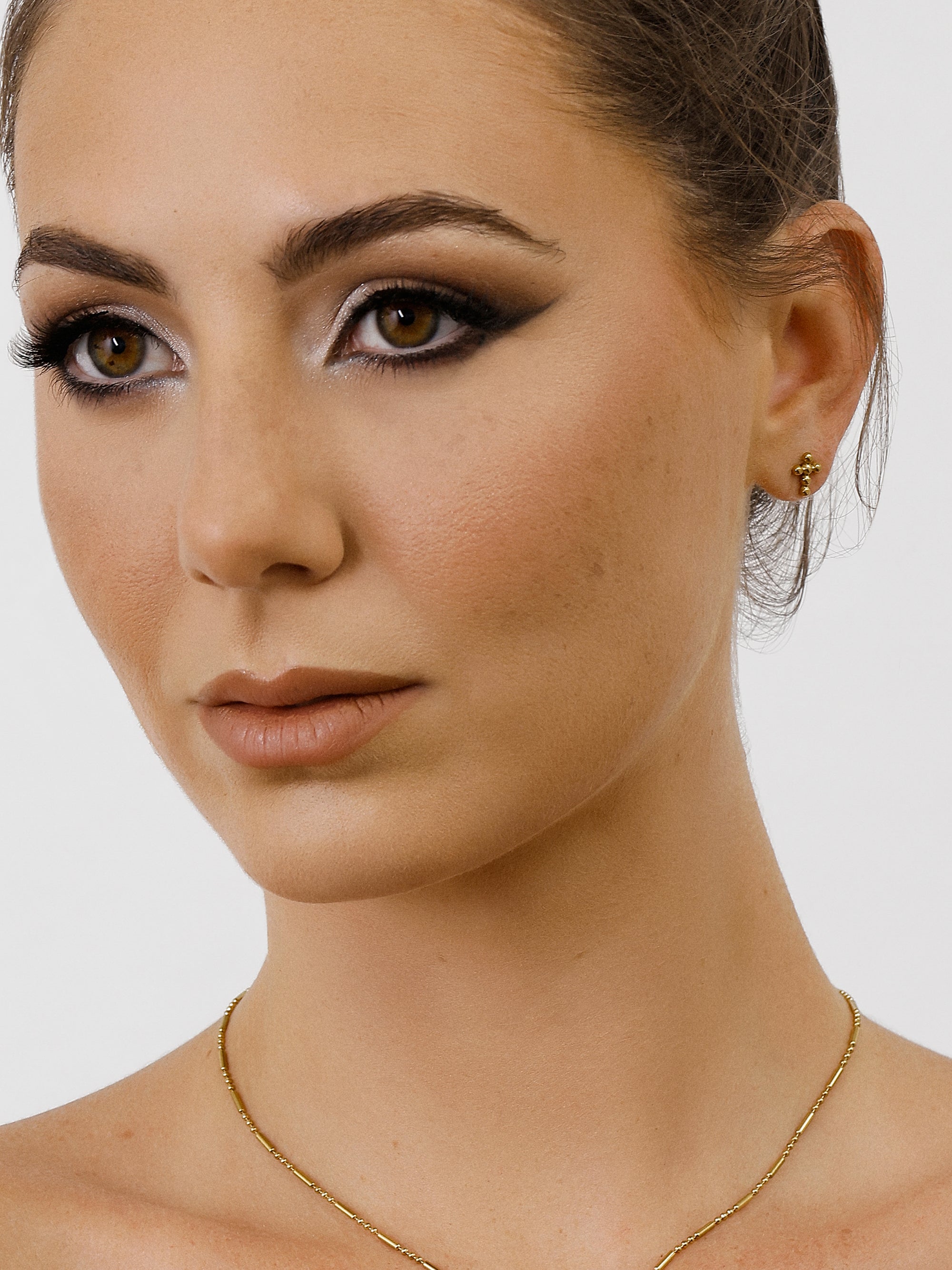 Atom Cross Stud Earrings