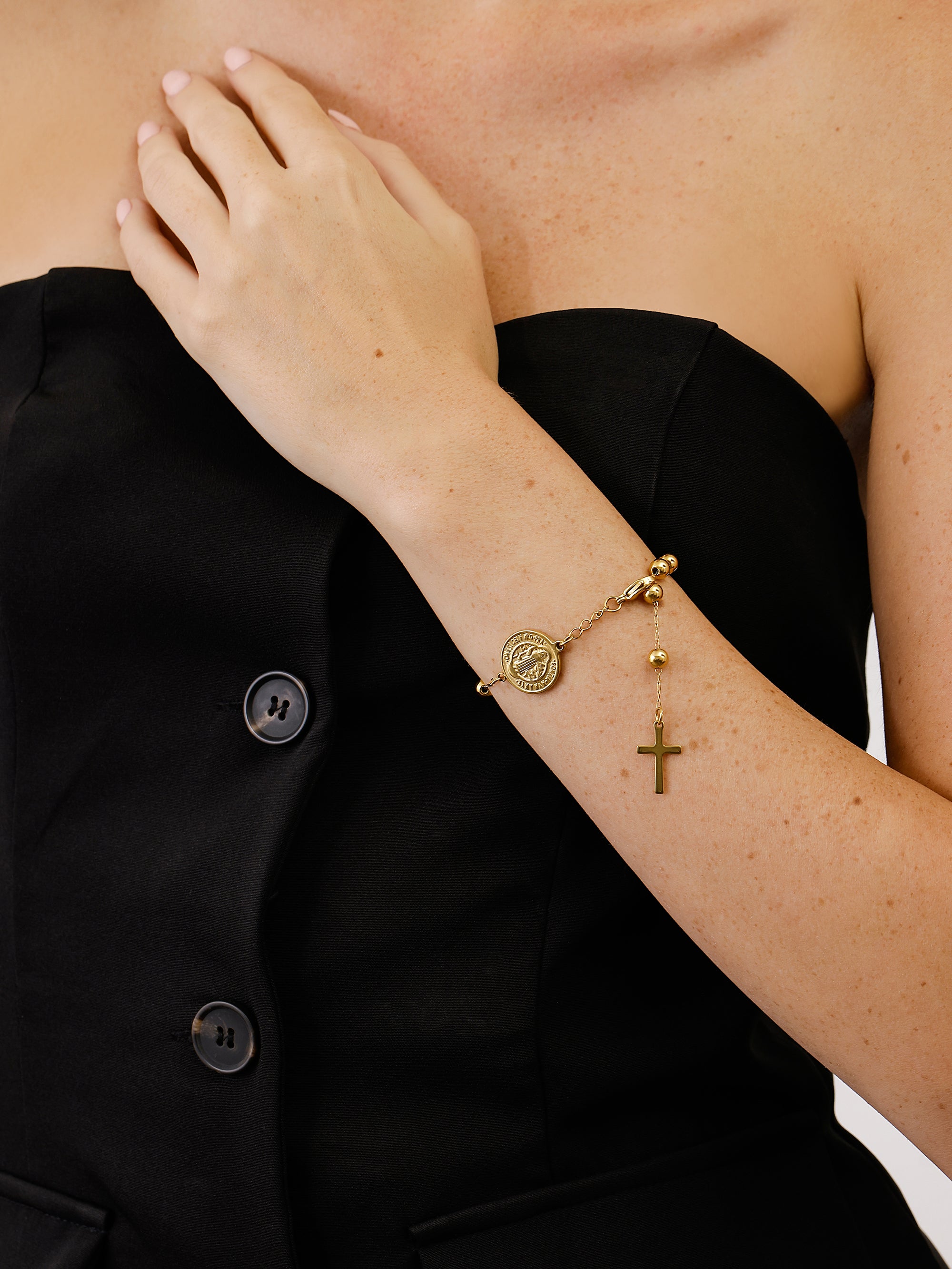 Fortis Beaded Cross Bracelet