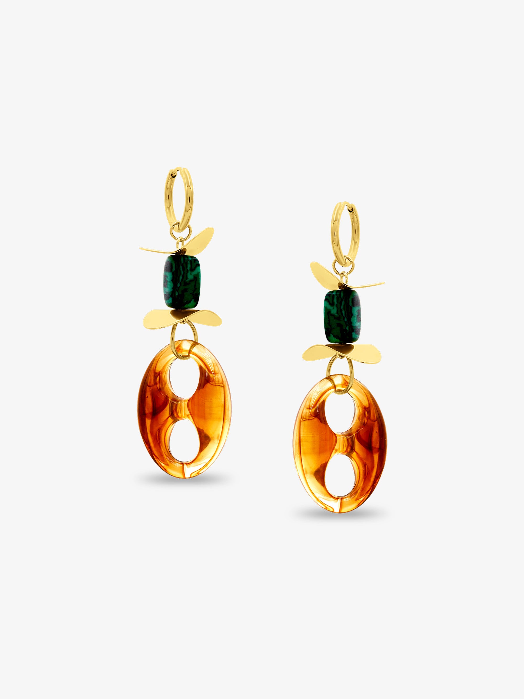 Coffee Bean Tortoiseshell Earrings