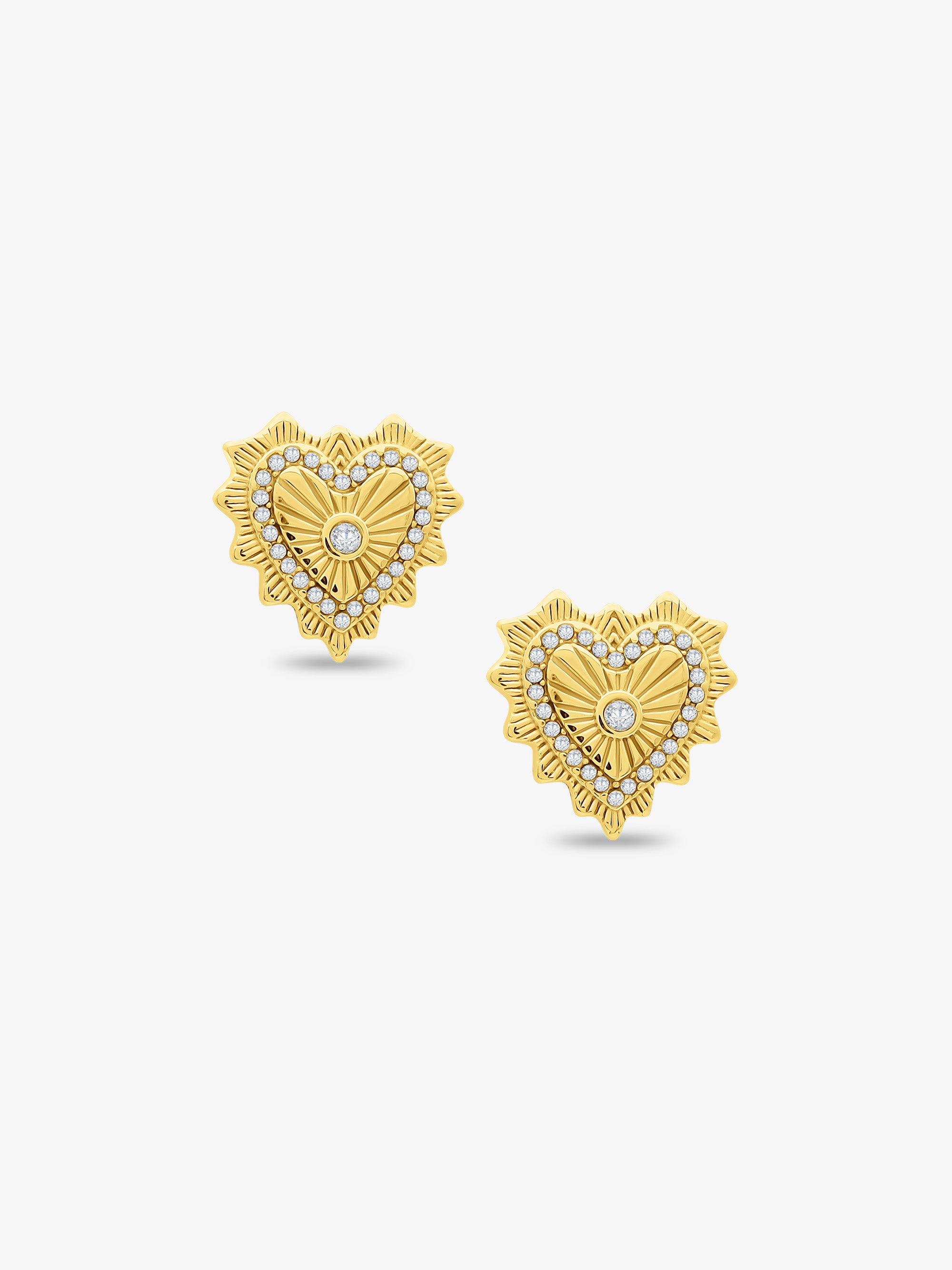 Sagra Heart Stud Earrings
