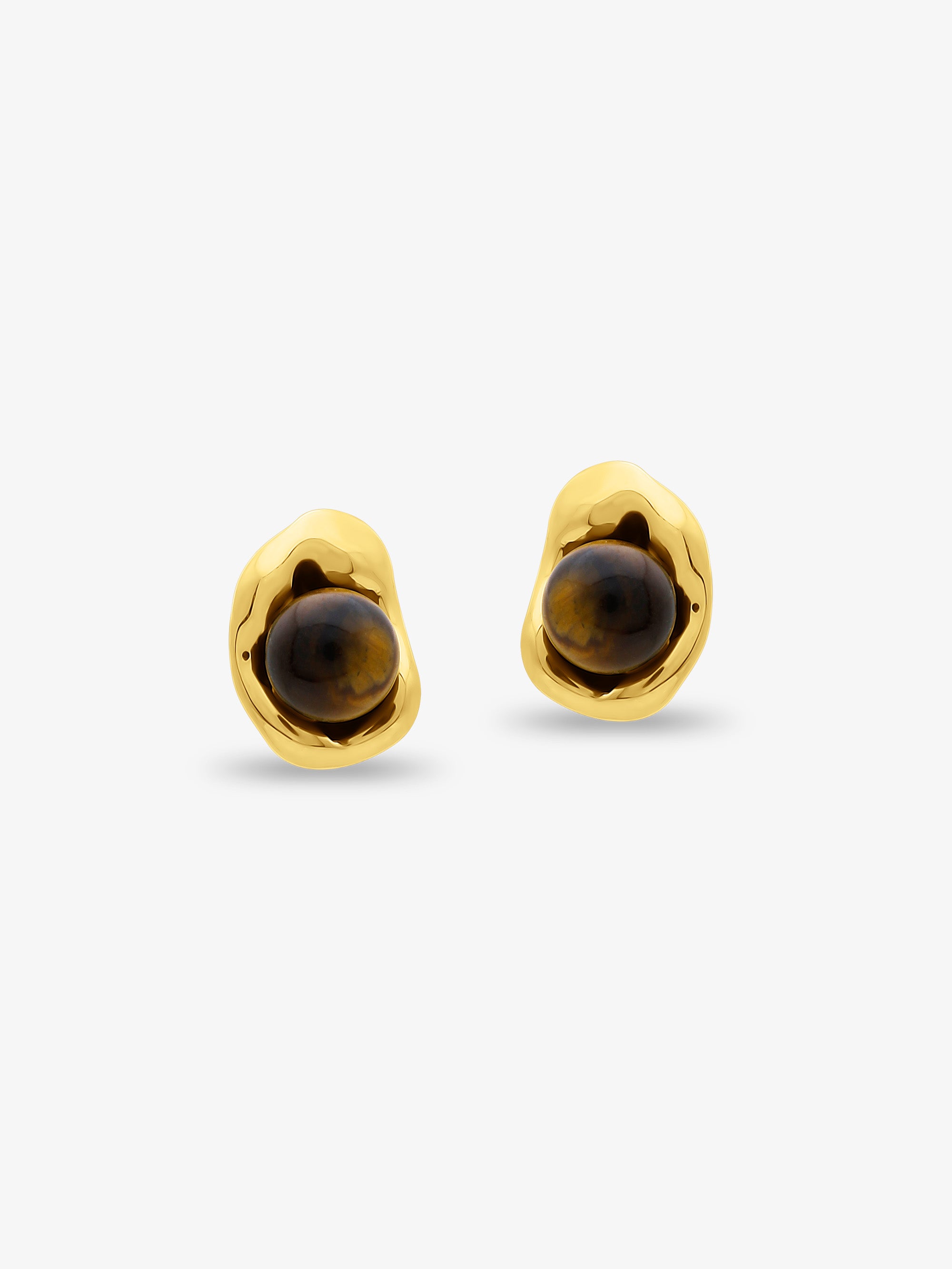 Beth Tiger Eye Stud Earrings