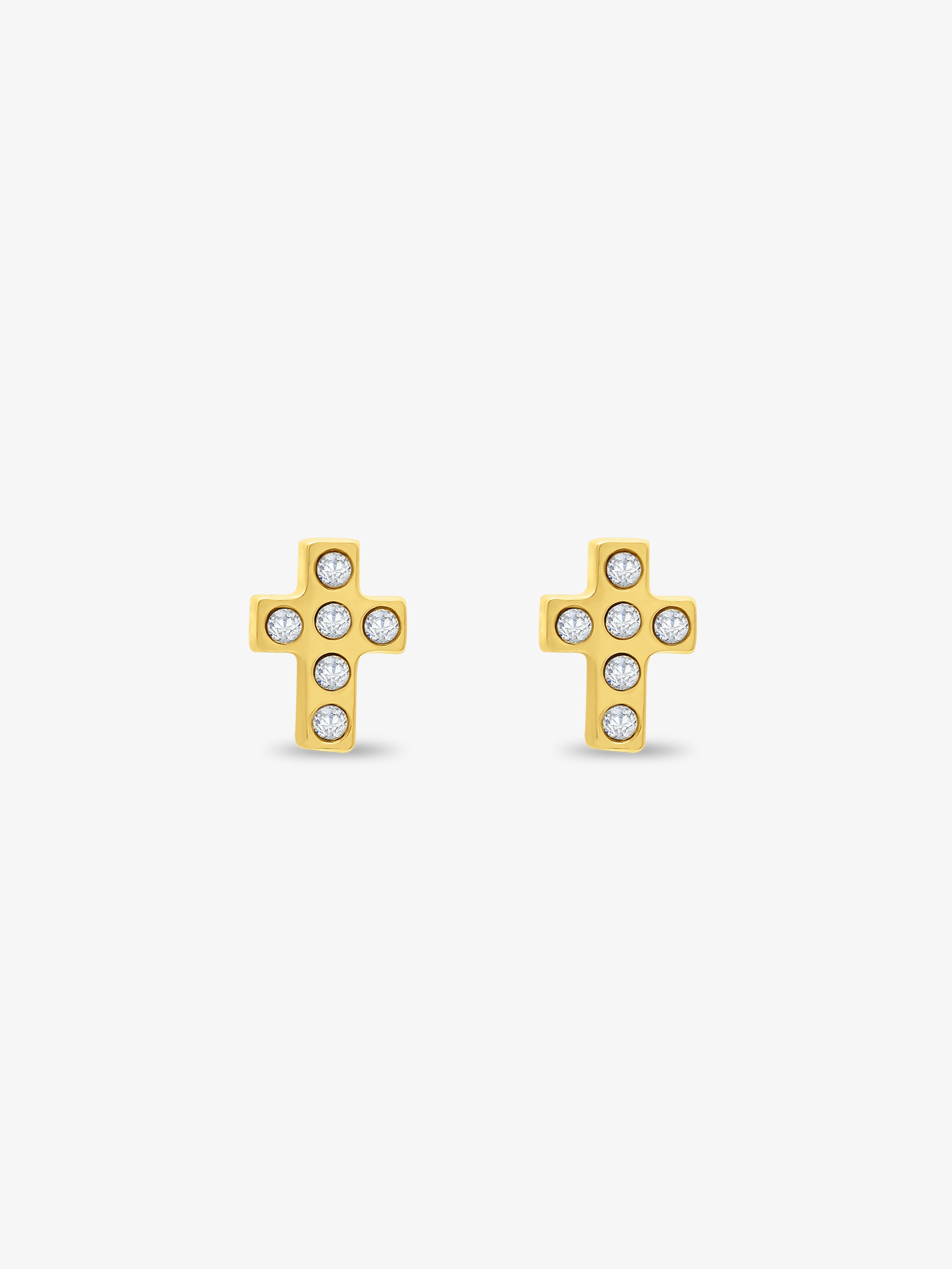 Halo Cross Stud Earrings