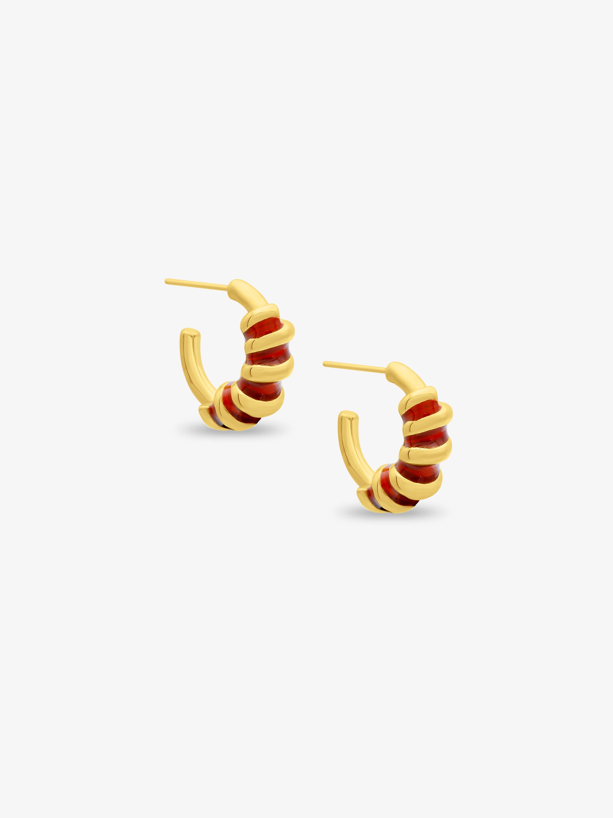 Gaia Red Hoop Earrings