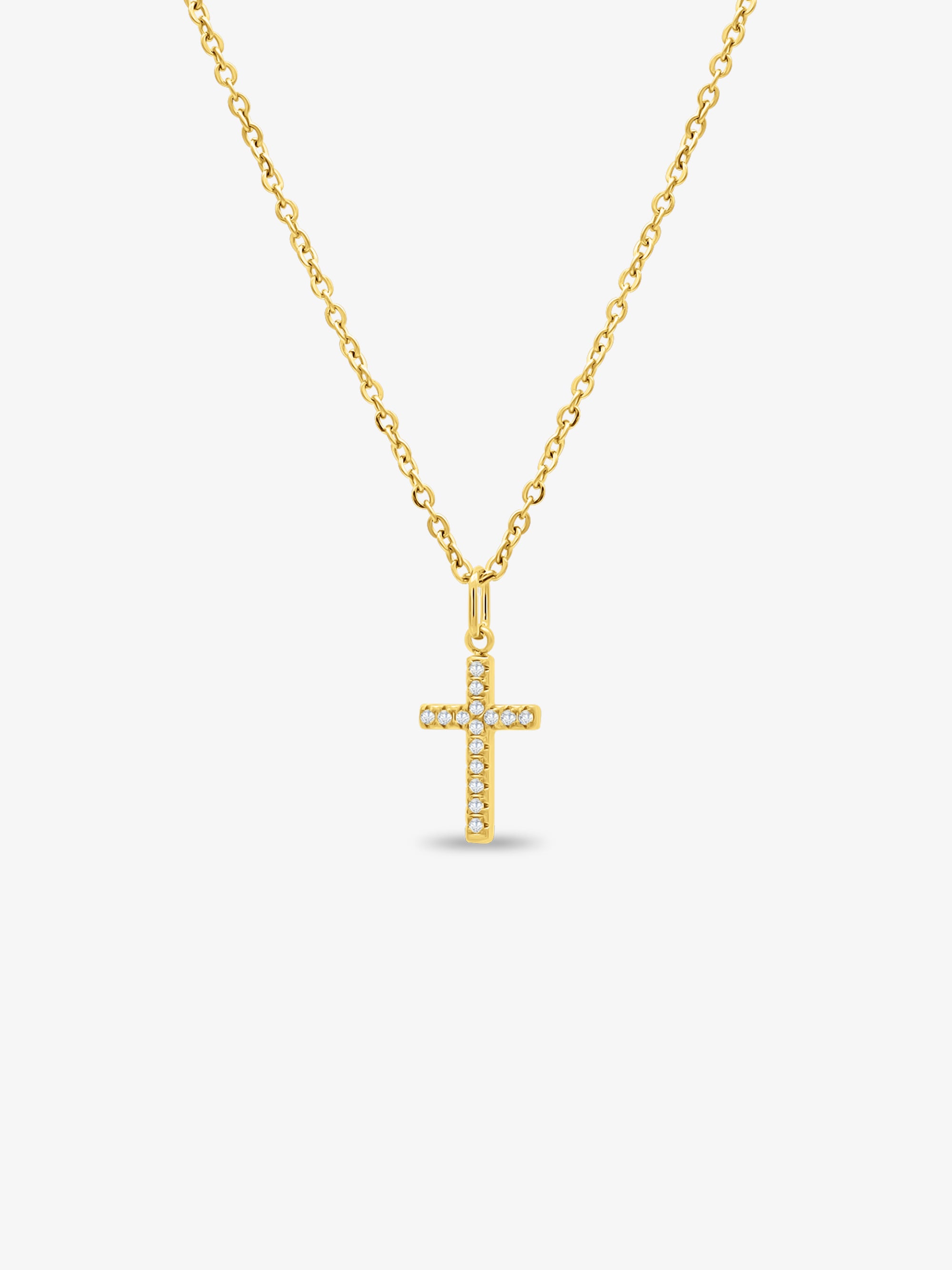 Halo Mini Cross Necklace