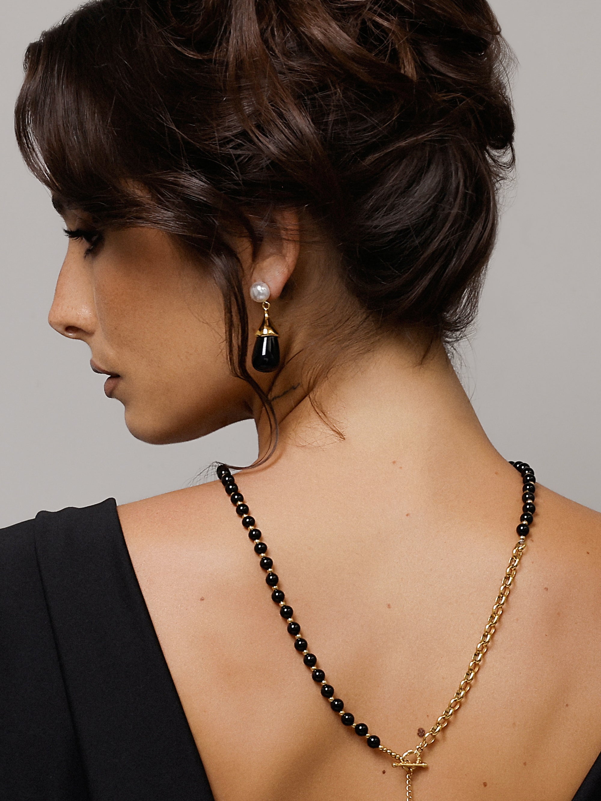 Goa Black Statement Earrings